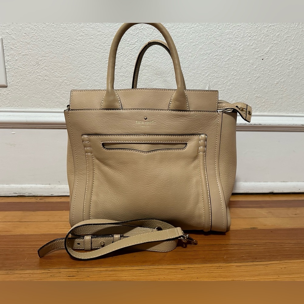 Kate Spade Beige Leather Large Tote Bag